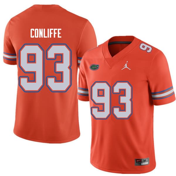 NCAA Florida Gators Elijah Conliffe Men's #93 Jordan Brand Orange Stitched Authentic College Football Jersey DRM4764ZY